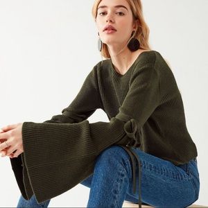 Olive Green Bell Sleeve Sweater